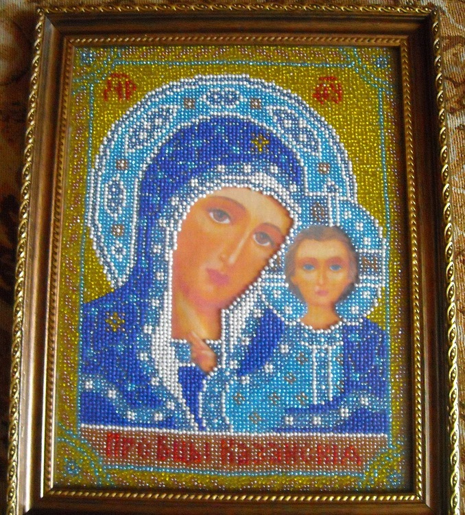икона бисером казанская - Искусство бисероплетения.